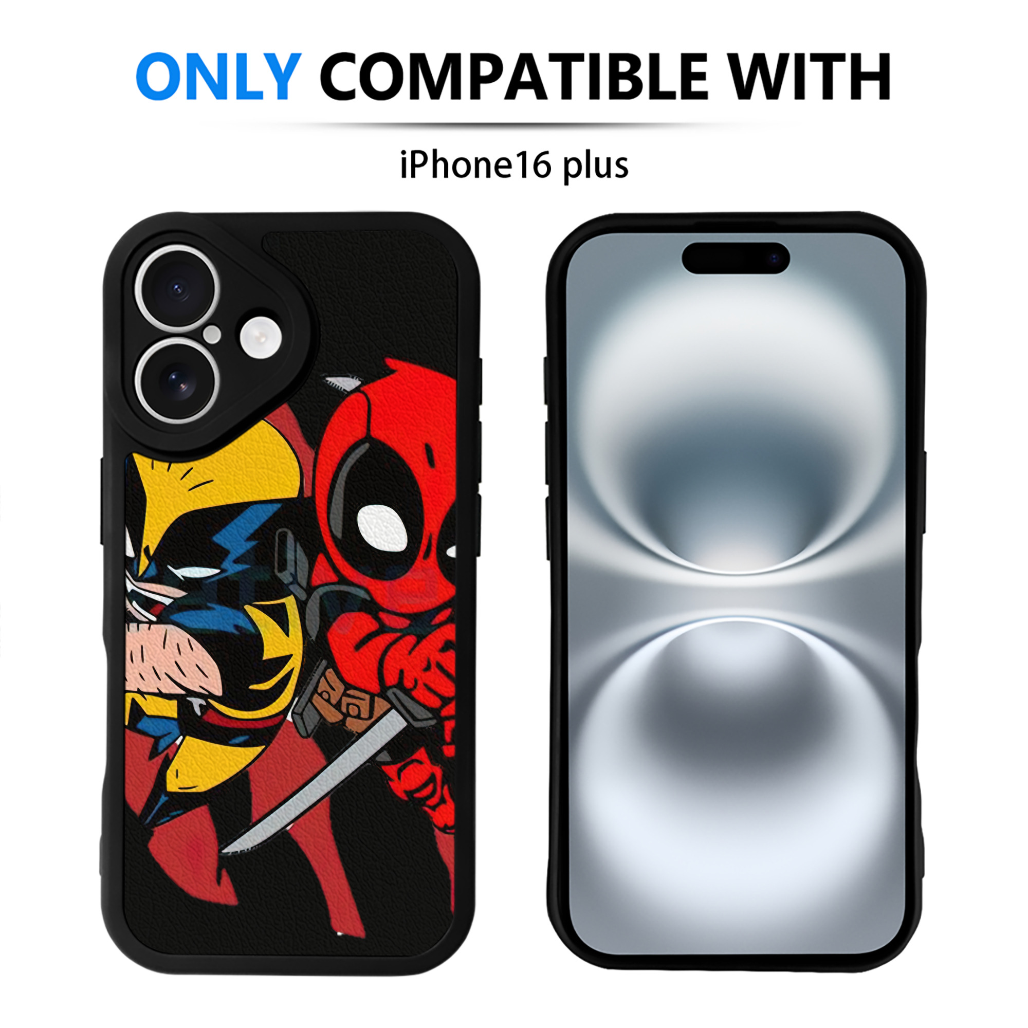 （画像用） Deadpool デッドプール 【iPhone 16シリーズ対応】シリコンスマホケース（レザー調） 材質：シリコン